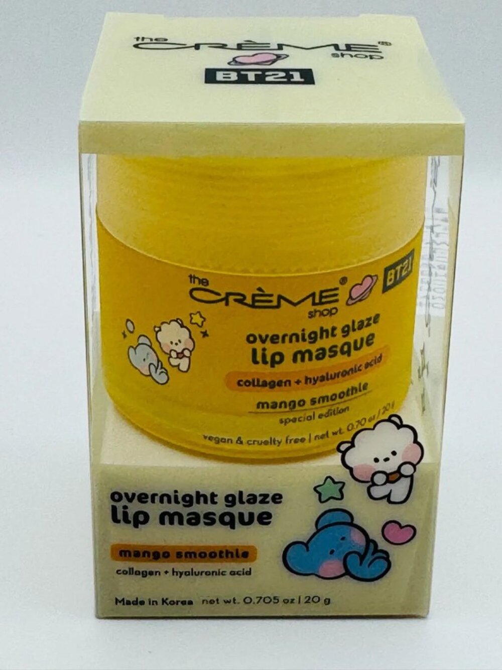 NEW The Crème Shop x BT21 Overnight Glaze Lip Masque | Mango Smoothie